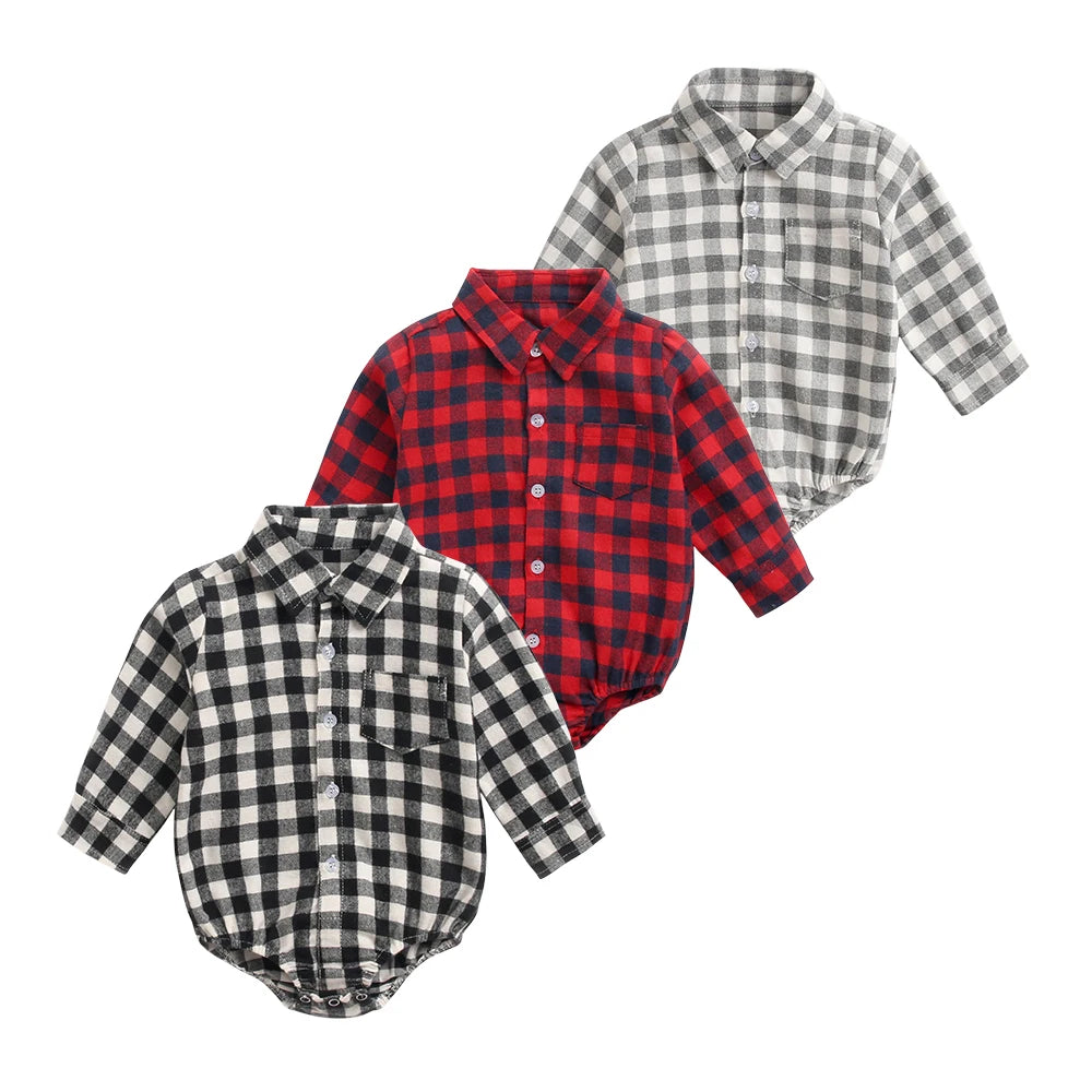 Sanlutoz Plaid Baumwolle Baby Jungen Bodys Langarm Baby Kleidung Mode Neugeborenen Body für Jungen.
