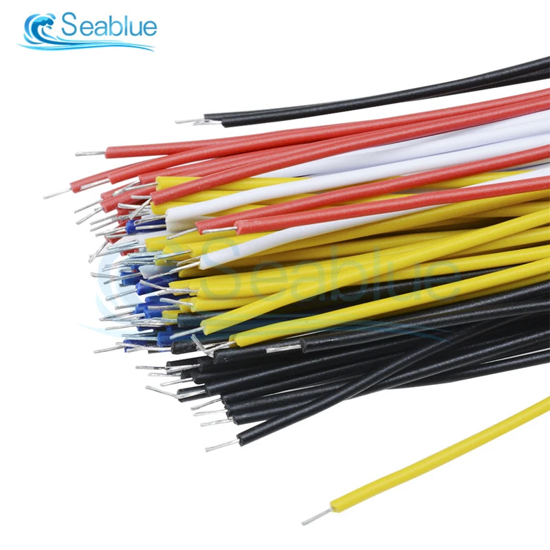 100Pcs Double Head PCB Solder Cable 20CM 26AWG Breadboard Fly Jumper Wire Cable Tin Conductor 5 Color.