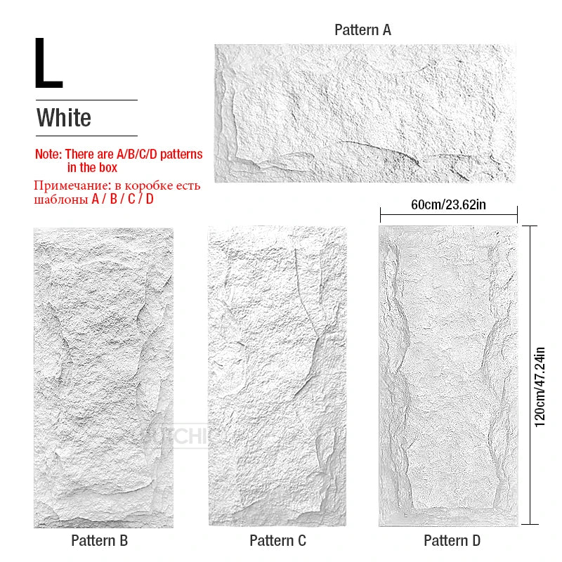 4 pcs 120x60cm high simulation stone 3D wall stickers stone pattern wallpaper wall covering living room 3D wall panel mold tile