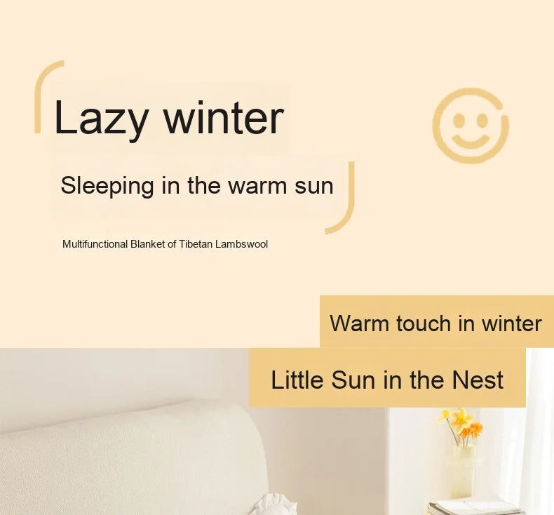 Lamb Fleece Double-Sided Velvet Blanket Double-Layer Thickened Woven Polyester Wearable Blanket.