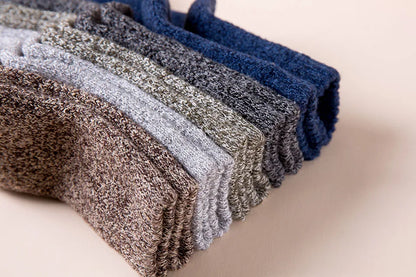 Winter Men's Merino Wool Socks Super Thick Warm High Quality Harajuku Retro Snow Casual Antifreeze Socks 5 Pair.