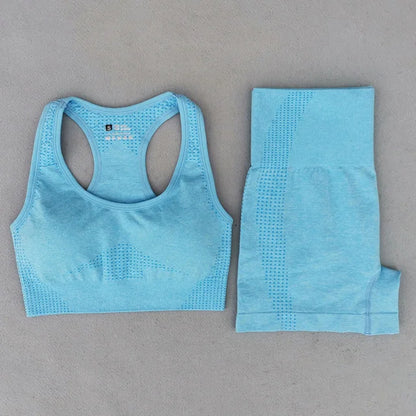 Women Seamless Yoga Set Fitness Clothing Sportswear Woman Gym Leggings Push up legging Cropped Shirts Sports Suits