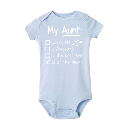 Meine Tante liebt mich und toller Sommer-Body für Kleinkinder, Hipster-Overall, trendiger Body für Neugeborene.