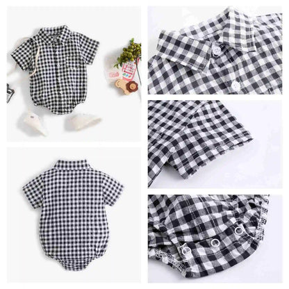 Sanlutoz Sommer Baby Jungen Bodys Baumwolle Baby Kleidung Plaid Mode Kurzarm Kleinkinder Kleidung Casual.