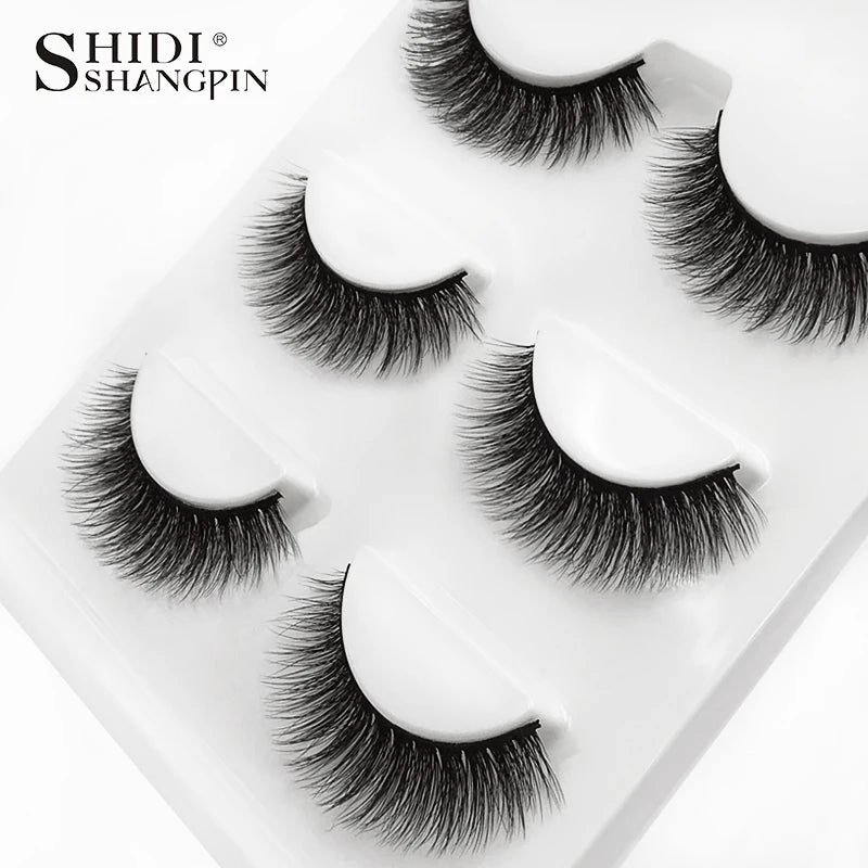 3 Pairs natural false eyelashes thick makeup real 3d mink lashes soft eyelash extension fake eye lashes long mink eyelashes 3d.