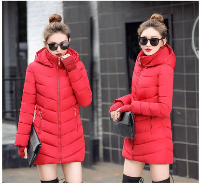 2023 neue Ankunft Mode Schlanke Frauen Winter Jacke Baumwolle Gepolstert Warm Verdicken Damen Mantel Lange Mäntel Parka Damen Jacken