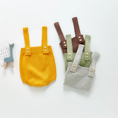 2022 Baby Strampler Sleeveless Herbst Kleinkind Mädchen Jungen Overall Gestrickte Solide Neugeborenen Kinder Kleidung Super Weiche Ein Stück Gesamt