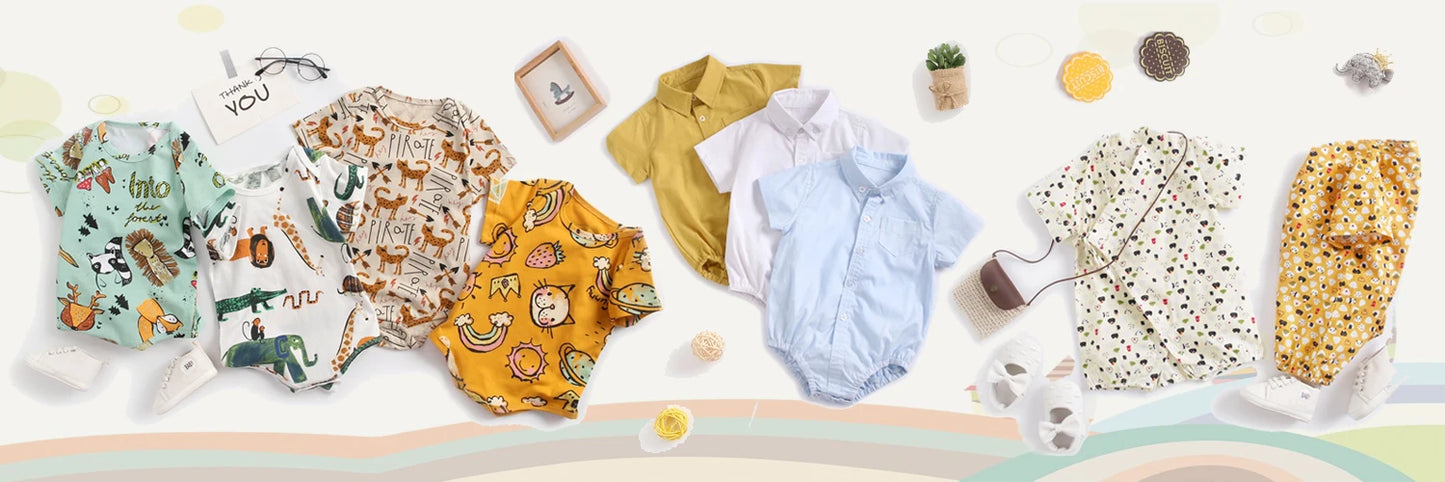 Sanlutoz Kurzarm Baby Jungen Mädchen Sommer Bodys Baumwolle Kleinkinder Kleidung Onesies Niedlichen Cartoon Druck.