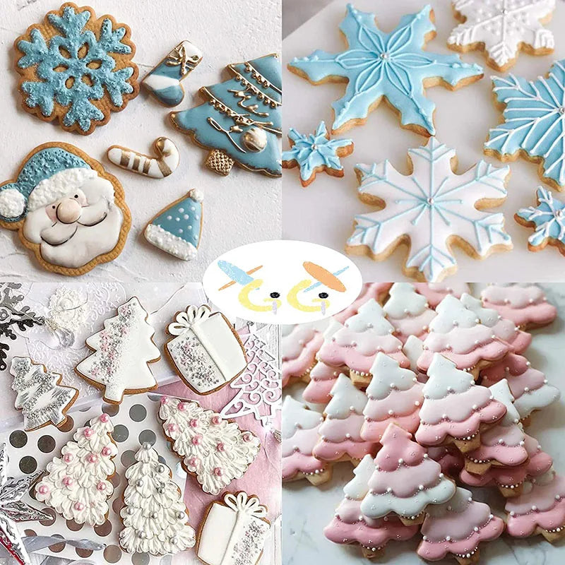 5Pcs/set Christmas Cookie Cutter Gingerbread Xmas Tree Mold Christmas Cake Decoration Tool Navidad Gift DIY Baking Biscuit Mould.