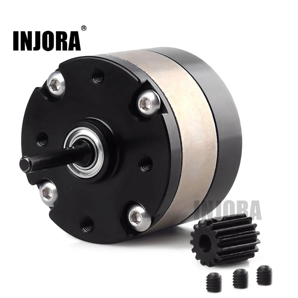 INJORA Metal 1:3 Ratio Reducer Planetary Gearbox Transmission Box for 1/10 RC Crawler Car Axial SCX10 RC Car 540 550 Motor Parts.