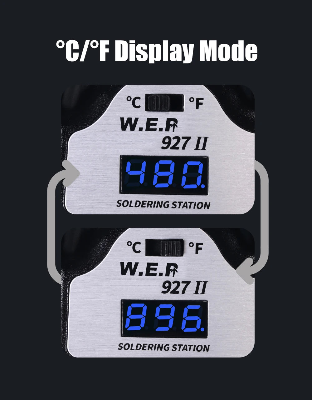 WEP 927-II 2 helfende Hände, elektrische Lötkolbenstation, Digitalanzeige, 60 W, Lötkolben-Set, Temperatureinstellung, Schweißen zu