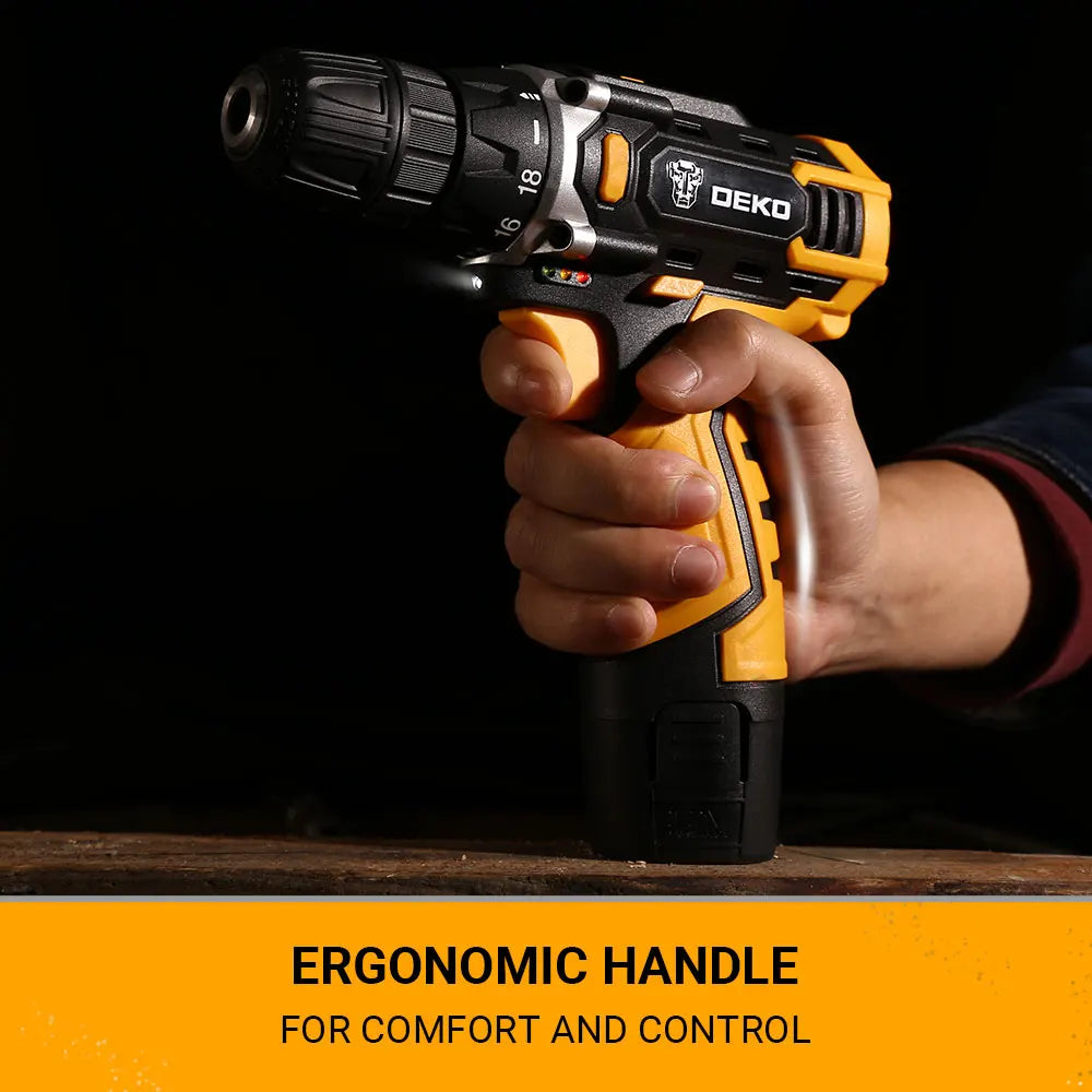 DEKO Akku-Bohrschrauber, 12 V, 16 V, 20 V, Mini-Wireless-Elektrowerkzeuge, DC-Lithium-Ionen-Akku, Elektroschrauber, Heim-DIY-Bohrmaschine
