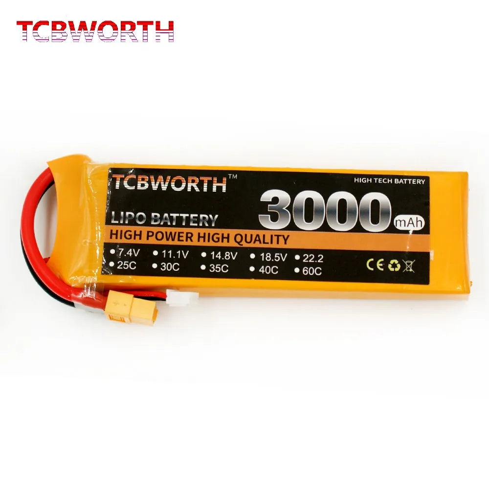3S RC LiPo Battery 3S 11.1V 1300 1500 1800 2200 3000 3500 4200 6000mAh 25C 35C 60C For RC Airplane Drone Boat 11.1V LiPo 3S.