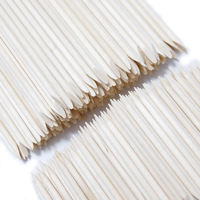 20/50/100pcs Nail Cuticle Pusher Wooden Design Drawing Painting Stick Remover Orange Wood Sticks for Nail Art Tools.