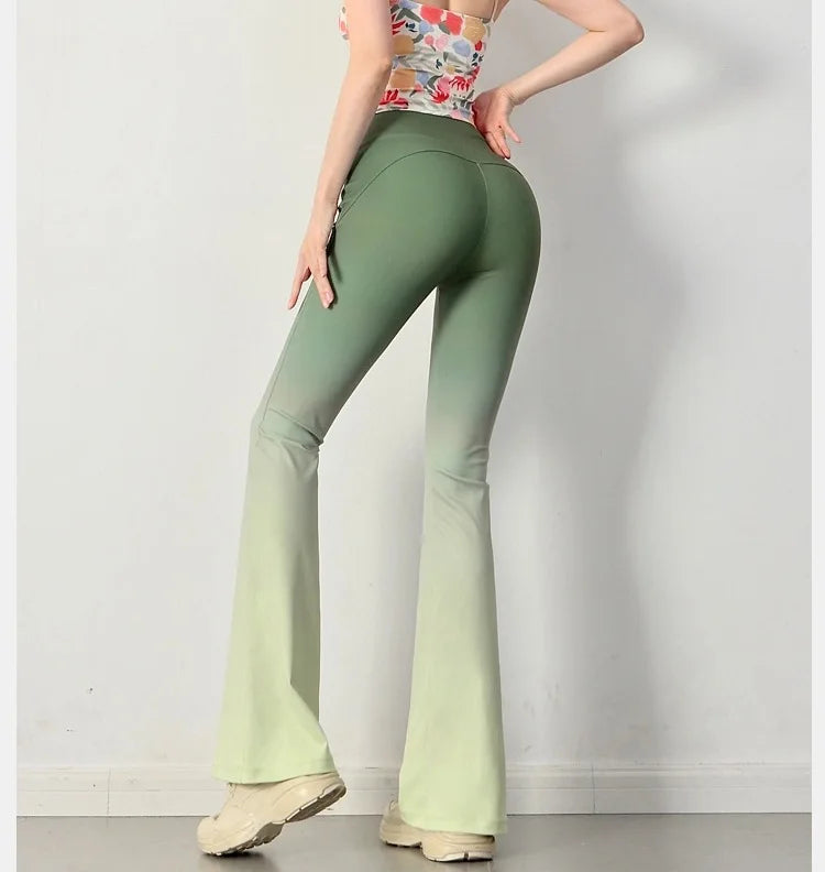 ZWFS-  Tuman1325 New Arrival Ladies Fashion Yoga Pants Women's Boot Cut Design Stylish Long Pants High Waist  Color Sportswear.