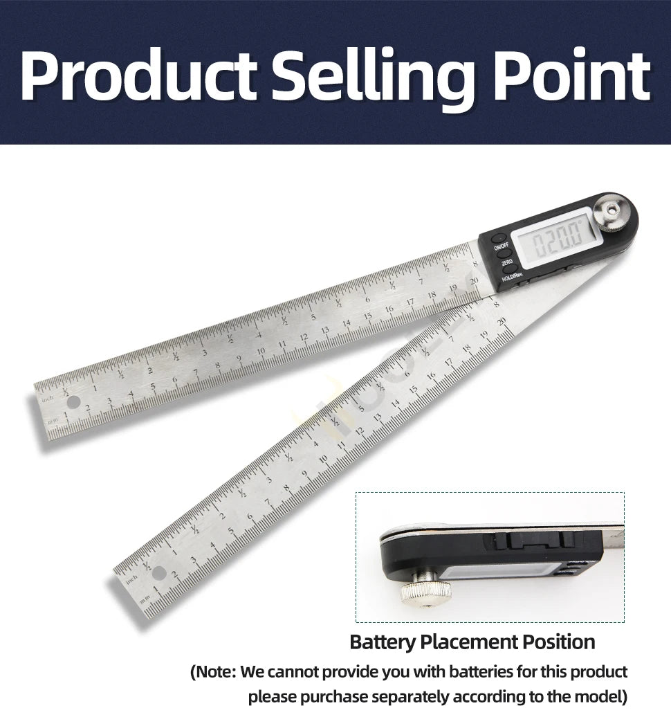 Goniometer, elektronischer Winkelmesser, digitales Messgerät, Winkelmesswerkzeug, Mehrwinkellineal, Holzbearbeitungswerkzeuge, Messgerät, Winkelsucher 360°