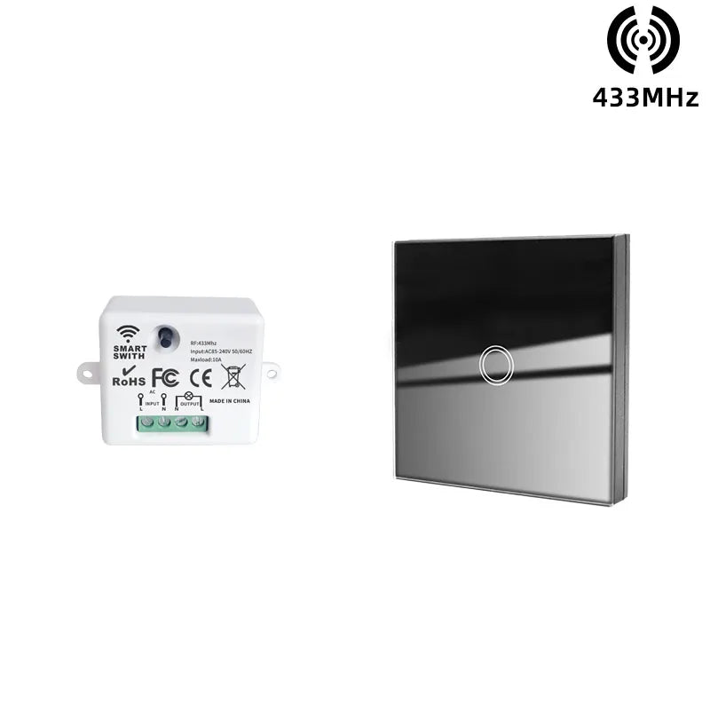 433 MHz intelligenter Lichtschalter Rf Wireless Touch Wandschalter mit Fernbedienung gehärtetes Glas Panel Schalter für Zuhause LED LAMPE 220 V