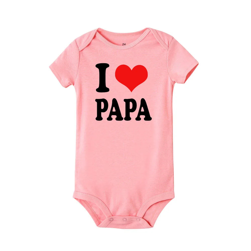 Ich und Mama Love You Daddy Baby Jungen Mädchen Overall Neugeborenes Baby Kleinkind Kleidung Kurzarm Body Valentinstag Geschenke.
