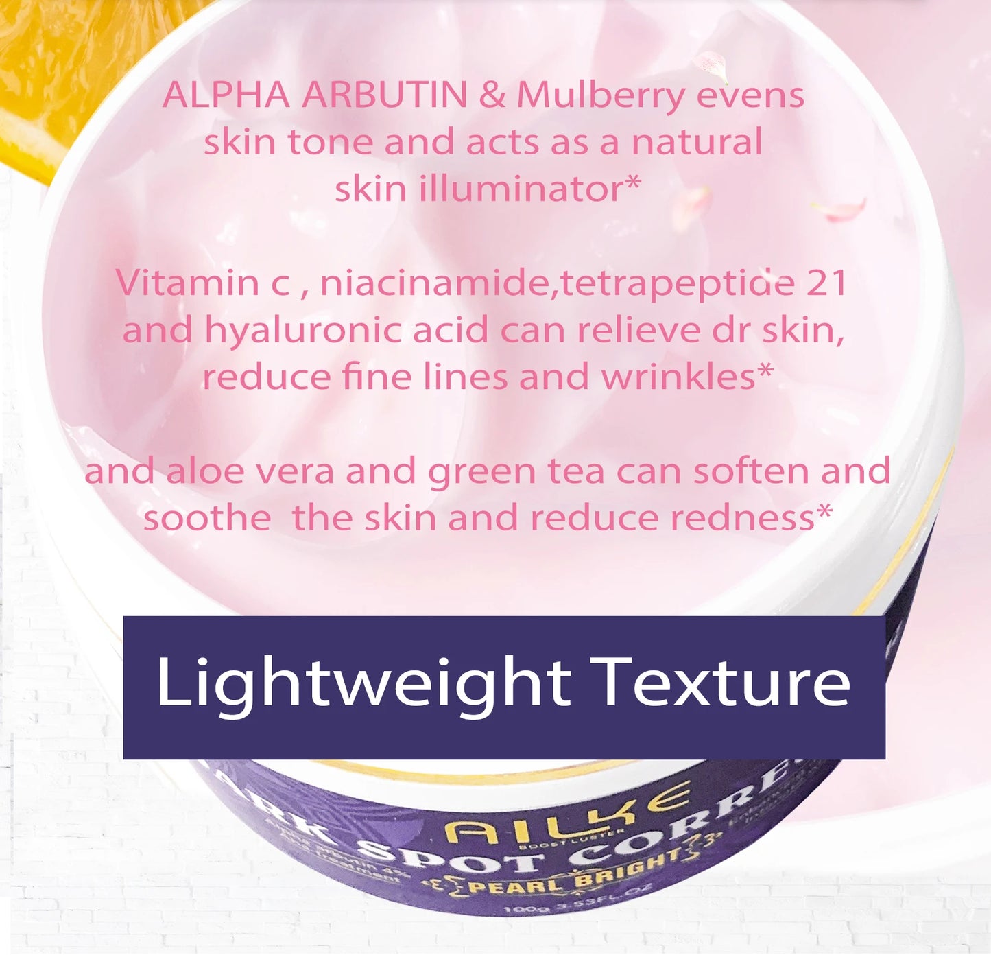 AILKE Double Glutathione Dark Spots Remover Face Cream, For Armpit, Elbows, Legs, White Spots, Age Spots, Sun Spots, Freckles.