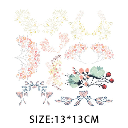 Cartoon Pflanze Blumen Aufkleber Wärmeübertragung PVC Patch Hitzeempfindliche Patches Bügelaufkleber auf Kleidung DIY Applikationen