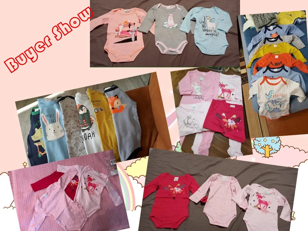 6 Stück 3 Stück Kavkas Baby-Body für Jungen und Mädchen, langärmelig, 100 % Baumwolle, Babykleidung, 0–12 Monate, Neugeborenen-Körper, Bebe-Overall-Kleidung.
