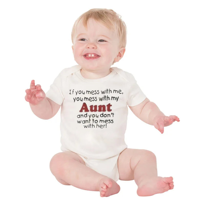 Überraschung Neue Tante Verrückte Tante Baby Säugling Ein Stück Baby Ankündigung Hemd Lustige Tante Baby Boy Sommer Kurzarm Bodys.