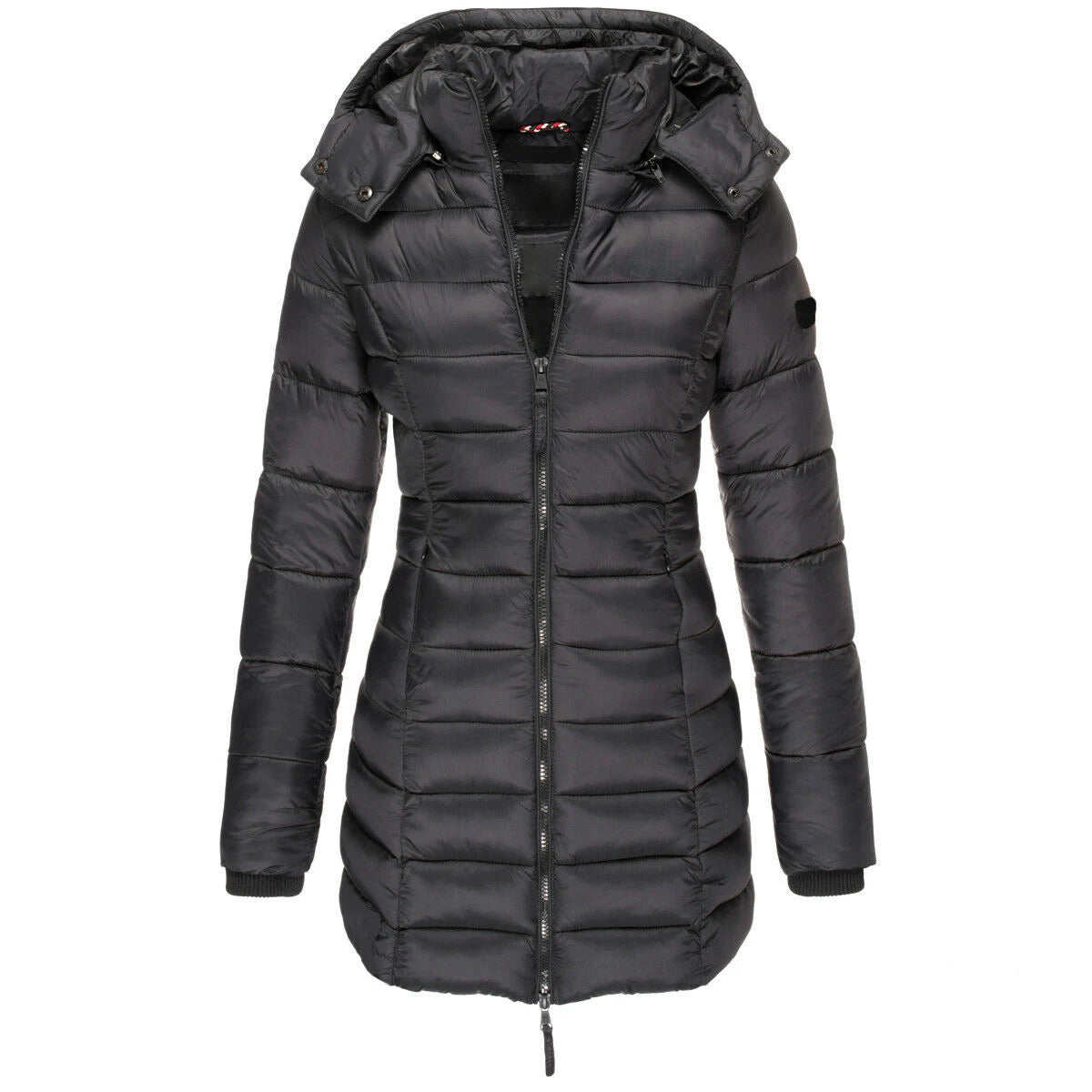 Winter Jacken für Frauen Zipper Mit Kapuze Baumwolle Gepolsterte Jacken Langarm Warme Mantel Schlank Parka Weibliche Tragbare Outwear.
