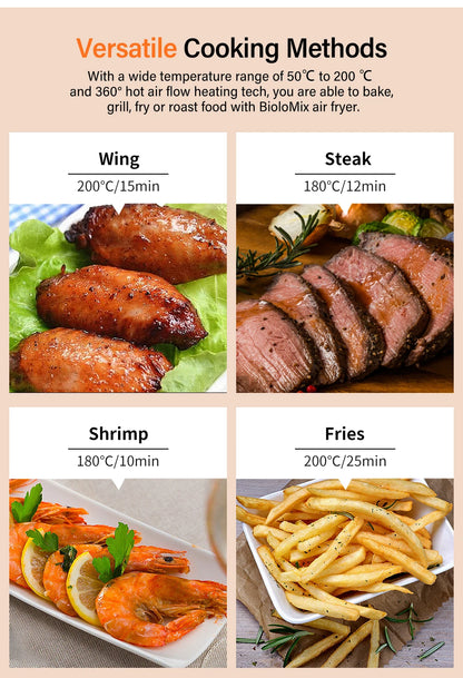BioloMix Multifunctional 7L Air Fryer without oil electric oven, Dehydrator, Convection Oven, Touch Screen Presets Fry, Roast.
