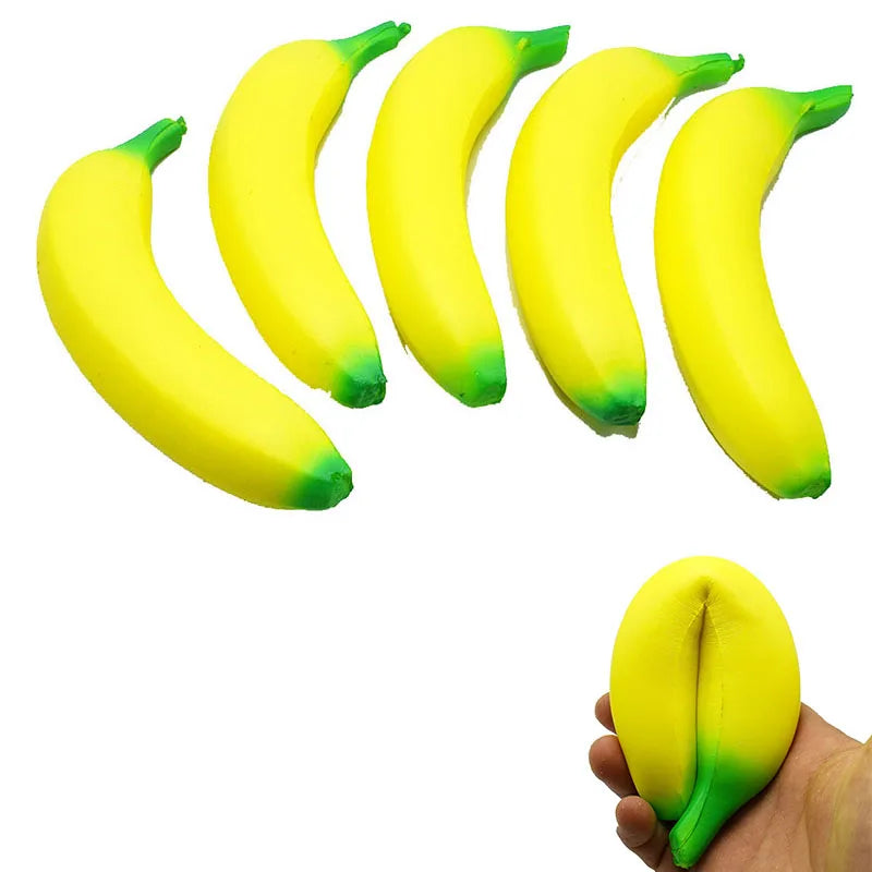 Anti-stress Squishy Banana Toys Slow Rising Jumbo Squishy Fruit Squeeze Toy Funny Stress Reliever Reduce Pressure Prop.