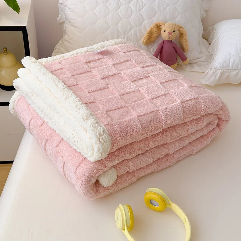 Ornate Jacquard Taffeta Comfort Blanket 100% Polyester Double-Layer Knitted Eco-Friendly Embroidered Pattern.