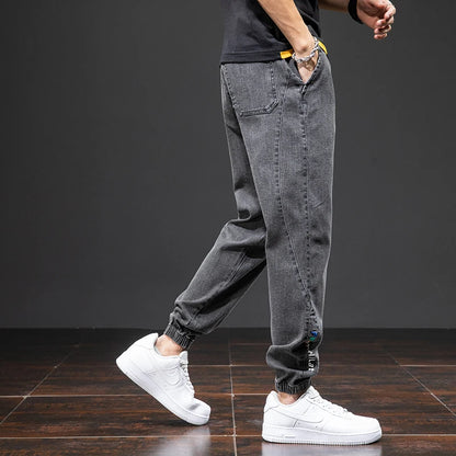 Frühling Sommer Schwarz Blau Cargo Jeans Männer Streetwear Denim Jogger Hosen Männer Baggy Harem Jean Hosen Plus Größe