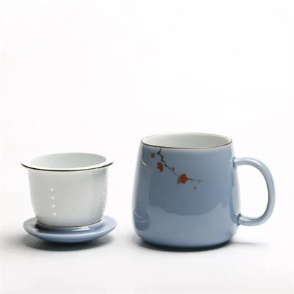 Ceramic Filter Teacup Simple Large Capacity Couple Drinkware Household Coffee Mug with Lid Porcelain Office Tea Separation Cup