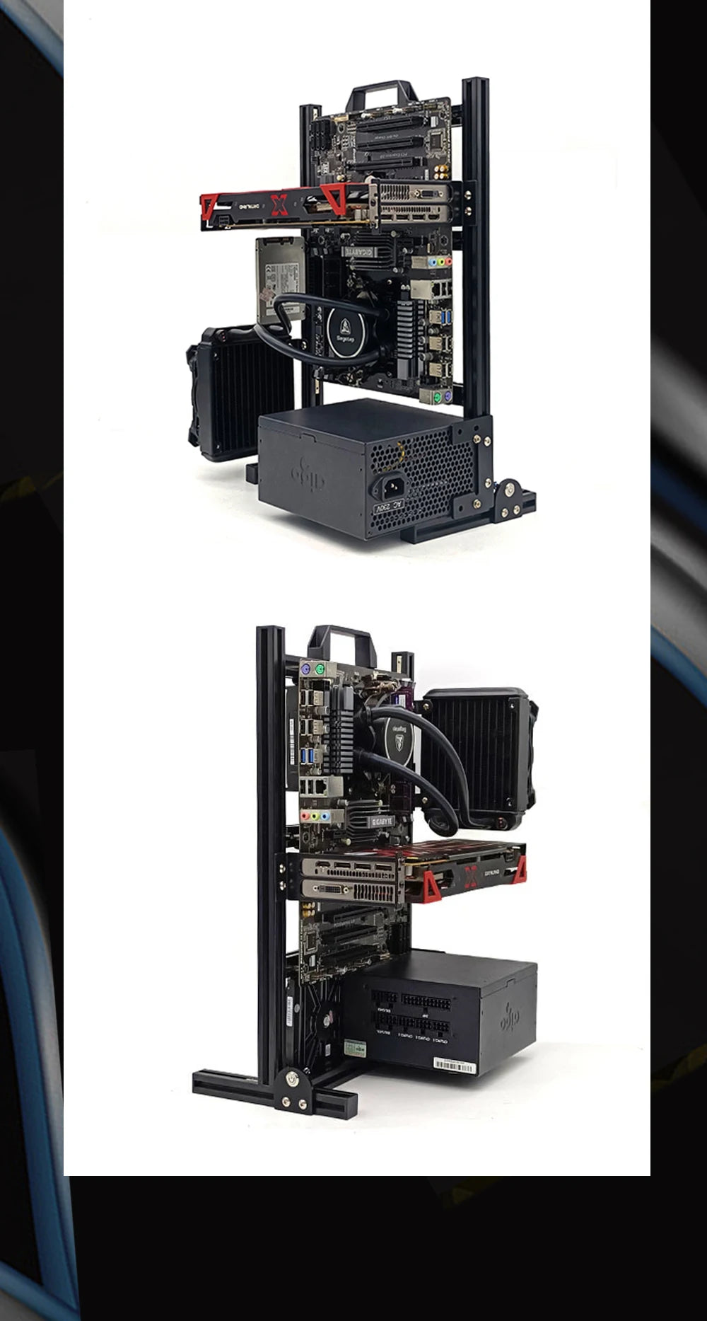 DIY Computer Open Frame,Vertical ATX/ ITX / MATX Gamer Cabinet Aluminum,Modding Desktop Gaming PC Case Water Air Cooler.