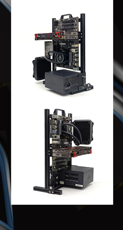 DIY Computer Open Frame,Vertical ATX/ ITX / MATX Gamer Cabinet Aluminum,Modding Desktop Gaming PC Case Water Air Cooler.
