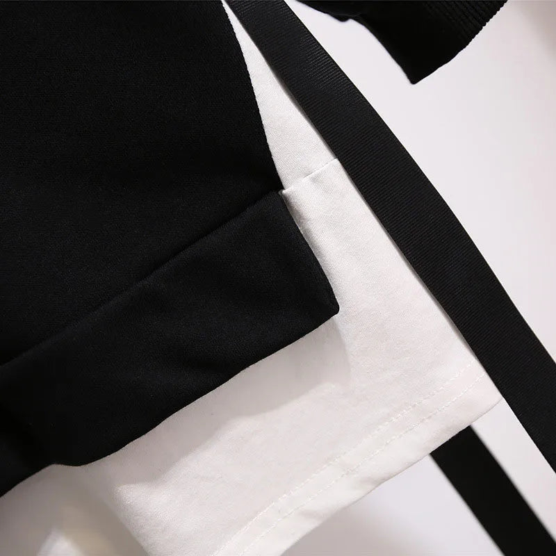 150Kg Plus Größe frauen Herbst Lose Oansatz Sweatshirts Fehlschlag 157cm 6XL 7XL 8XL 9XL 10XL Beiläufige Lange-ärmeln Gefälschte Zwei-stück Top.