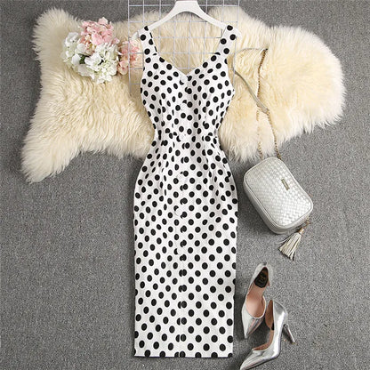 ALPHALMODA-Stretchy Tank-Kleid für Damen, schmales Baumwollkleid, einreihig, Blumendruck, elegant, Sommer, neu.