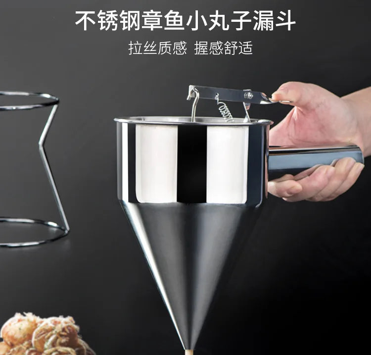 Steel Batter Dispenser with Rack Dough Funnel Cupcake Baking Dispenser Kitchen Tools.