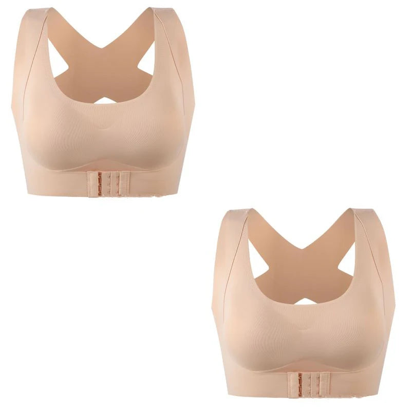 1pcs/2pcs/3pcs Women Bras For Women Push Up Bra Posture Corrector Bralette Front Closure Female Underwear Cross Back Tops.