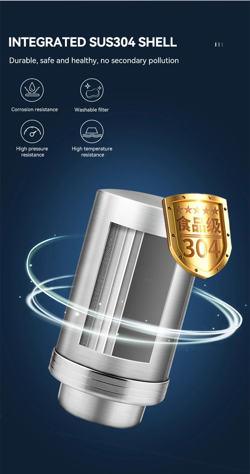 Wheelton Stainless Steel Kitchen Tap Filter Household Ceramic Water Purifier Faucet Water Filter  Activated Carbon Filtration.