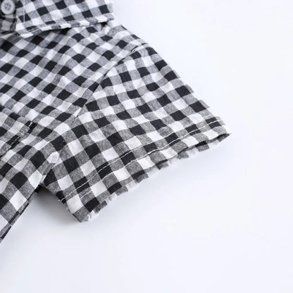 Sanlutoz Sommer Baby Jungen Bodys Baumwolle Baby Kleidung Plaid Mode Kurzarm Kleinkinder Kleidung Casual.