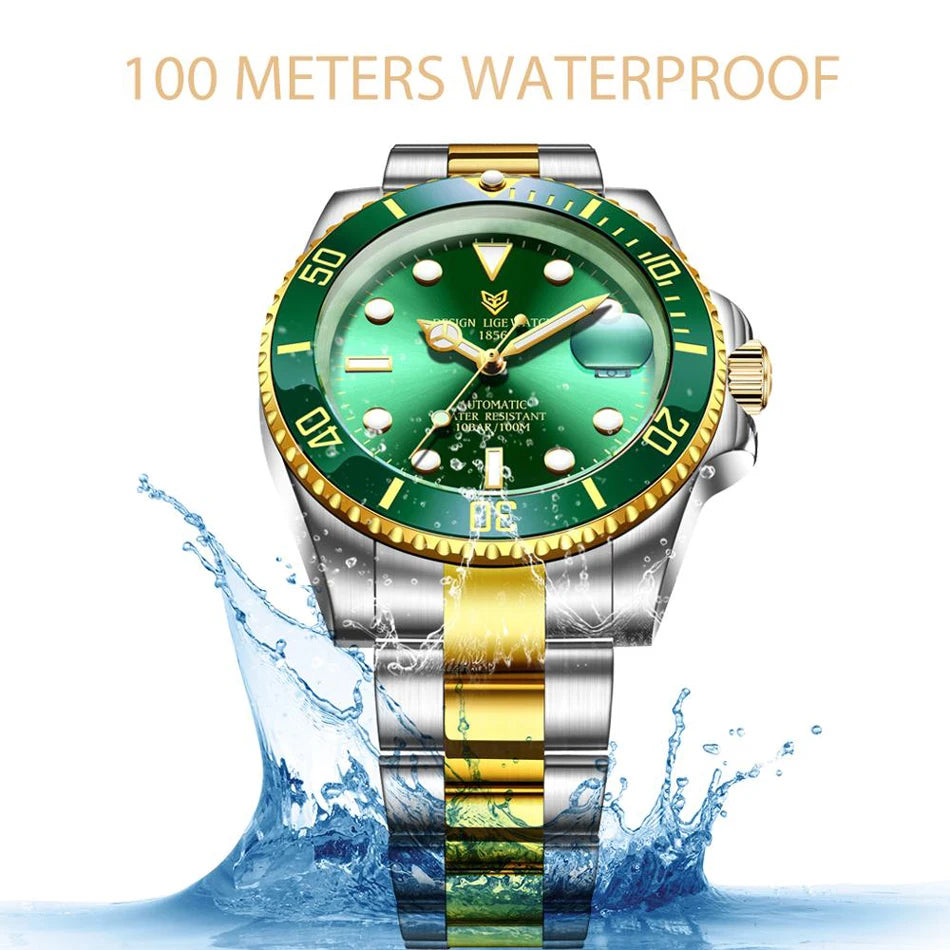 LIGE Women Watches Mechanical Watch Luxury Bracelet Wrist Wristwatch Elegant Ladies Automatic Date Clock Watch Relogio Feminino.