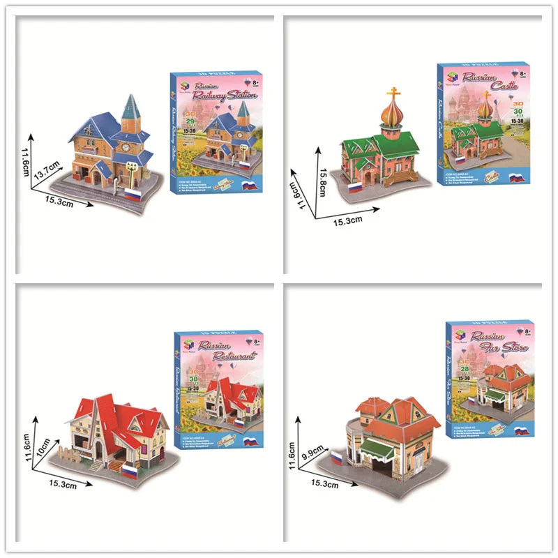 40 Style World Famous Architecture Building 3D Puzzle Model Construction 3D Jigsaw Puzzle Toys For Kids Christmas Gift.