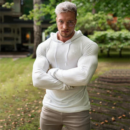 New Fashion Winter Hooded Sweater Men Warm Turtleneck Mens Sweaters Slim Fit Pullover Men Classic Sweter Men Knitwear Pull Homme.