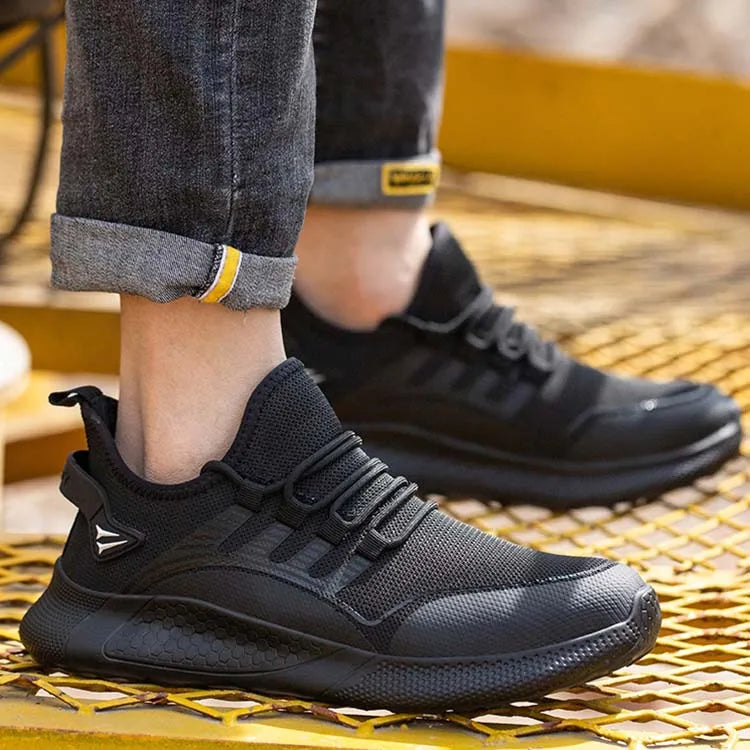 Door to Door Outdoor Four Seasons Steel Toe Sneakers Men High Quality Stylish Cap Toe Work Safety Shoes Custom Sneakers Size.