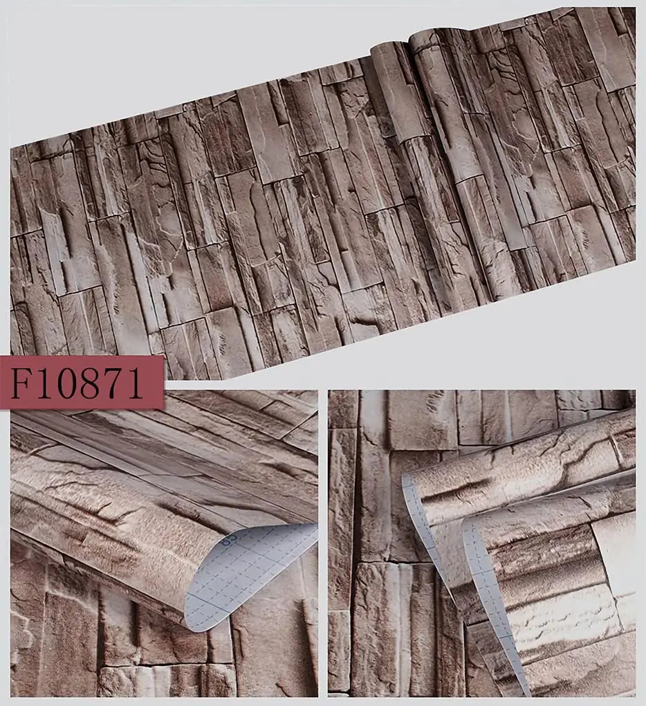 Light Brown Brick Self Adhesive Wallpaper Stone Peel And Stick Wallpaper Faux Brick Vinyl 3D Wallpaper For Home Decor Stickers