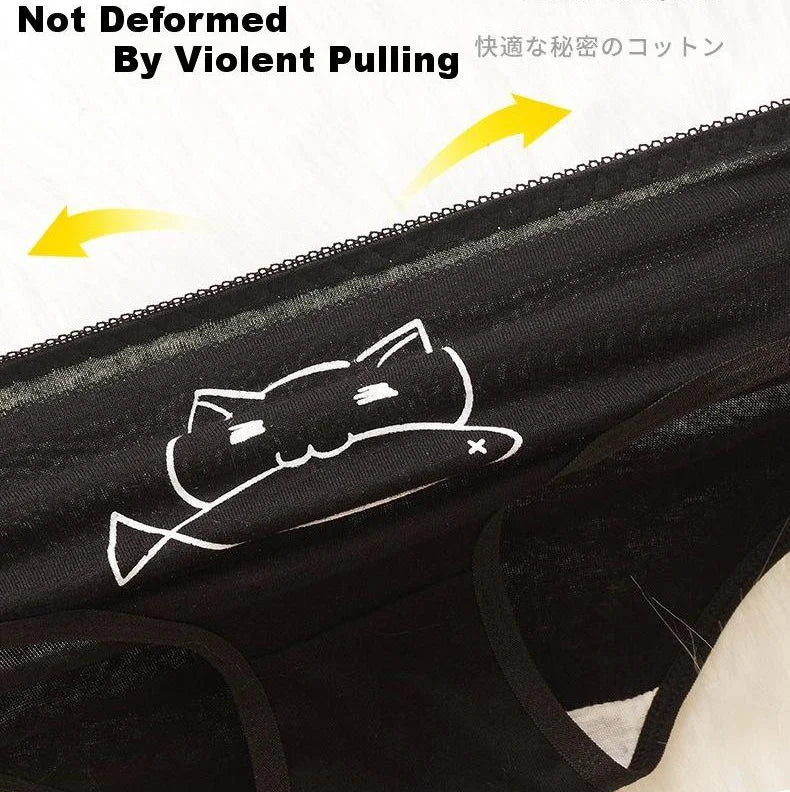 5Pcs/set Cotton Underwear Cute Cartoon Cat Panties for Woman Girl Soft Pantys Plus Size Breathable Briefs Female Sexy Lingerie.