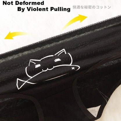 5Pcs/set Cotton Underwear Cute Cartoon Cat Panties for Woman Girl Soft Pantys Plus Size Breathable Briefs Female Sexy Lingerie.