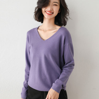 2025, frühling Herbst Frauen Pullover Solide Strickwaren Koreanische Lose Weibliche Grundlegende Casual Jumper Stretch Pullover Himmel Blau Rosa Pullover
