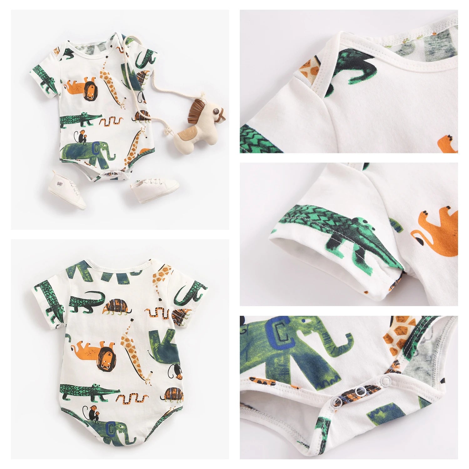 Sanlutoz Kurzarm Baby Jungen Mädchen Sommer Bodys Baumwolle Kleinkinder Kleidung Onesies Niedlichen Cartoon Druck.