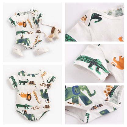 Sanlutoz Kurzarm Baby Jungen Mädchen Sommer Bodys Baumwolle Kleinkinder Kleidung Onesies Niedlichen Cartoon Druck.